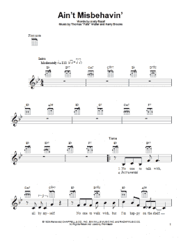 page one of Ain't Misbehavin' (Ukulele)