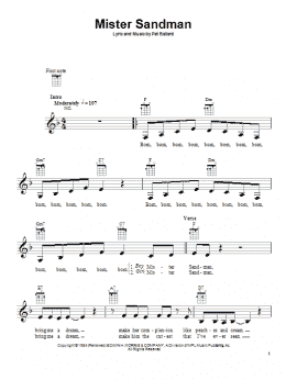 page one of Mister Sandman (Ukulele)