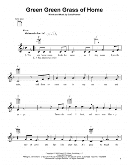 page one of Green Green Grass Of Home (Ukulele)