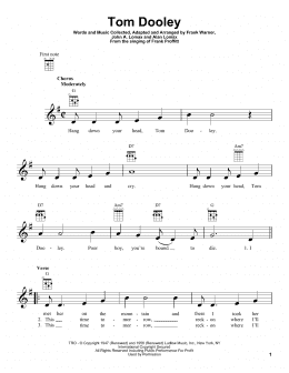 page one of Tom Dooley (Ukulele)