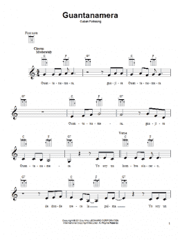 page one of Guantanamera (Ukulele)