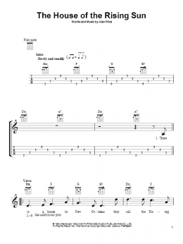 page one of The House Of The Rising Sun (Ukulele)