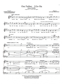 page one of Our Father... I Go On (Piano & Vocal)