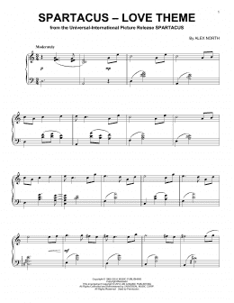 page one of Spartacus - Love Theme (Piano Solo)