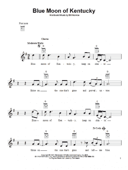 page one of Blue Moon Of Kentucky (Ukulele)