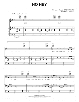 page one of Ho Hey (Piano, Vocal & Guitar Chords (Right-Hand Melody))