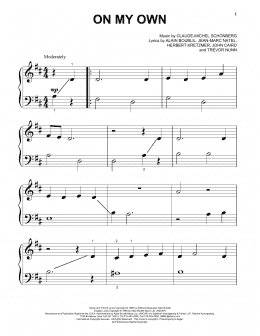 page one of On My Own (from Les Miserables) (Beginning Piano Solo)