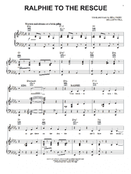 page one of Ralphie To The Rescue (Piano, Vocal & Guitar Chords (Right-Hand Melody))