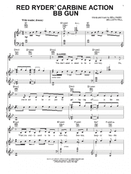 page one of Red Ryder Carbine Action BB Gun (Piano, Vocal & Guitar Chords (Right-Hand Melody))