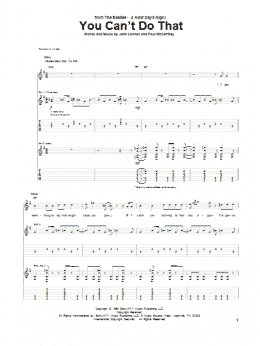 page one of You Can't Do That (Guitar Tab)