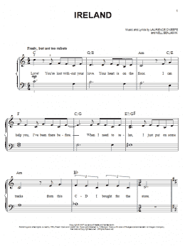 page one of Ireland (Easy Piano)