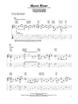 page one of Moon River (Solo Guitar)