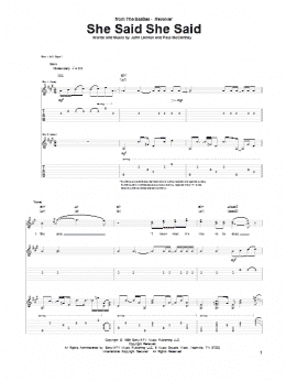 page one of She Said She Said (Guitar Tab)