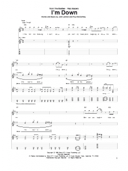 page one of I'm Down (Guitar Tab)