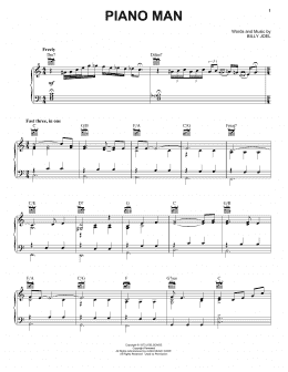 page one of Piano Man (Piano, Vocal & Guitar Chords (Right-Hand Melody))