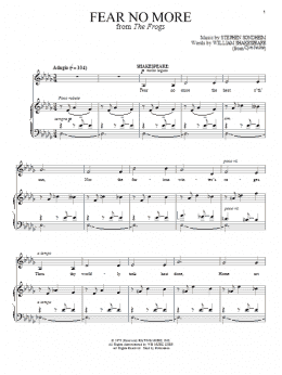 page one of Fear No More (Piano & Vocal)