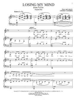 page one of Losing My Mind (Piano & Vocal)