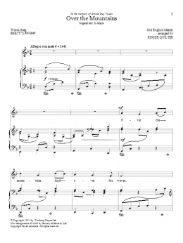 page one of Over The Mountains (Piano & Vocal)