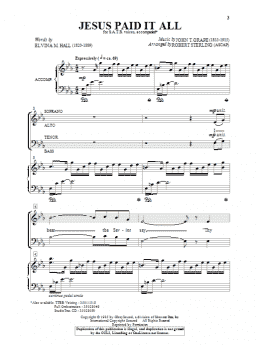 page one of Jesus Paid It All (SATB Choir)