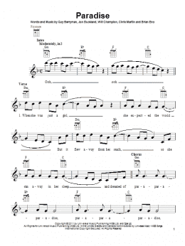 page one of Paradise (Ukulele)