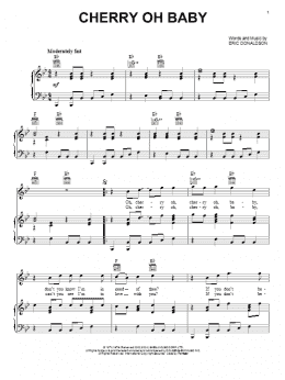 page one of Cherry Oh Baby (Piano, Vocal & Guitar Chords (Right-Hand Melody))