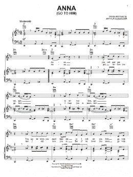 page one of Anna (Go To Him) (Piano, Vocal & Guitar Chords (Right-Hand Melody))