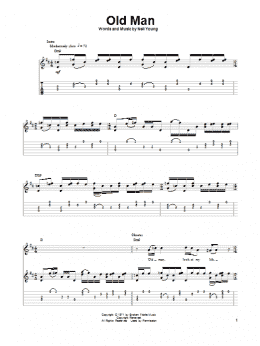 page one of Old Man (Guitar Tab (Single Guitar))