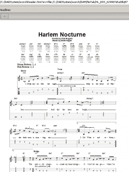 page one of Harlem Nocturne (Easy Guitar Tab)