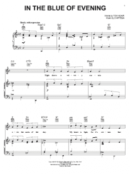 page one of In The Blue Of Evening (Piano, Vocal & Guitar Chords (Right-Hand Melody))