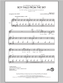 page one of Boy Falls From The Sky (2-Part Choir)