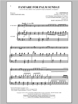 page one of Fanfare For Palm Sunday (SATB Choir)