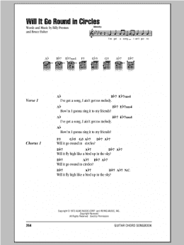 page one of Will It Go Round In Circles (Guitar Chords/Lyrics)