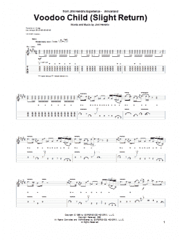 page one of Voodoo Child (Slight Return) (Guitar Tab)