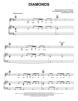 page one of Diamonds (Piano, Vocal & Guitar Chords (Right-Hand Melody))