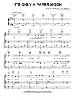 page one of It's Only A Paper Moon (Piano, Vocal & Guitar Chords (Right-Hand Melody))