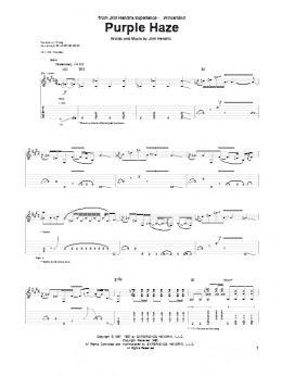 page one of Purple Haze (Guitar Tab)