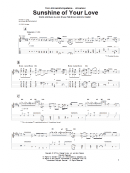 page one of Sunshine Of Your Love (Guitar Tab)