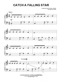 page one of Catch A Falling Star (Beginning Piano Solo)