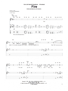 page one of Fire (Guitar Tab)