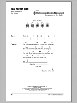 page one of Fox On The Run (Guitar Chords/Lyrics)