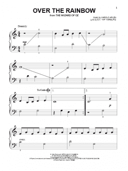 page one of Over The Rainbow (Beginning Piano Solo)