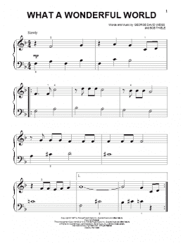 page one of What A Wonderful World (Beginning Piano Solo)