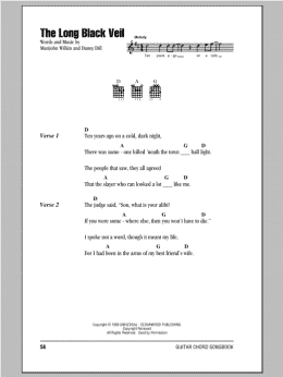 page one of The Long Black Veil (Guitar Chords/Lyrics)