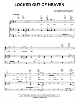 page one of Locked Out Of Heaven (Piano, Vocal & Guitar Chords (Right-Hand Melody))
