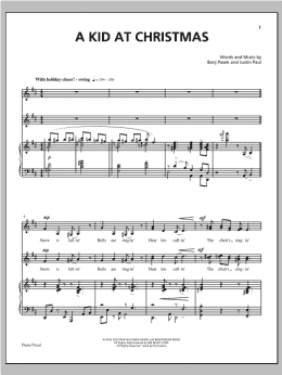 page one of A Kid At Christmas (Piano & Vocal)