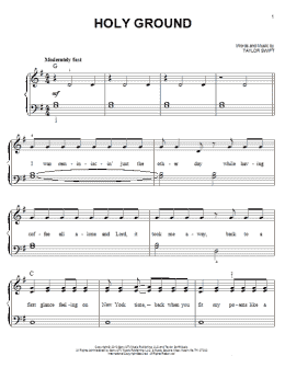 page one of Holy Ground (Easy Piano)