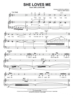 page one of She Loves Me (Piano, Vocal & Guitar Chords (Right-Hand Melody))