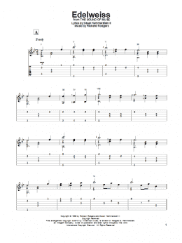 page one of Edelweiss (Solo Guitar)