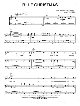 page one of Blue Christmas (Piano, Vocal & Guitar Chords (Right-Hand Melody))