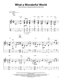 page one of What A Wonderful World (Easy Ukulele Tab)